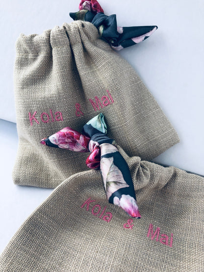Bow Necklace | Silk Jewellery | Blue Floral Liberty Print