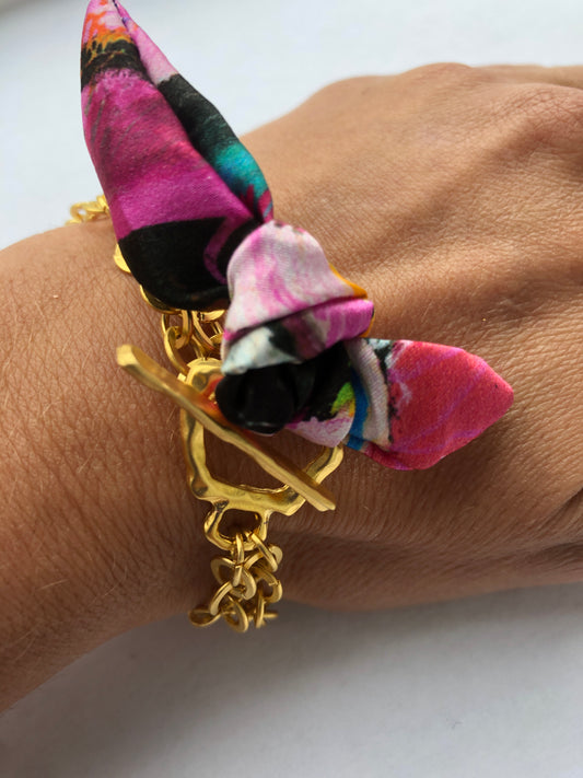 Elegant Gold Bracelet | Silk Jewellery | Lipsy Liberty Print